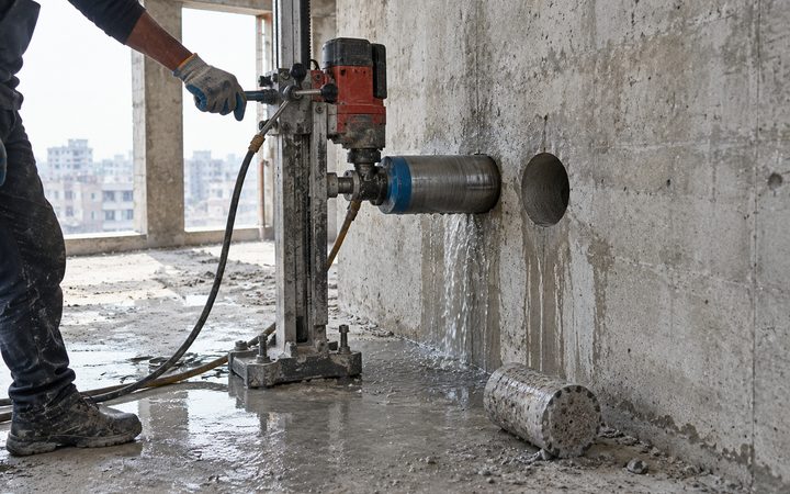 Core cutting work